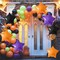 10PCS Halloween Foil Stars Shape Balloon - 18 Inch (Purple Black Orange)